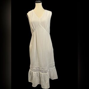 Isaac Mizrahi Bridgehampton Gauze Sleeveless Dress in Bright White